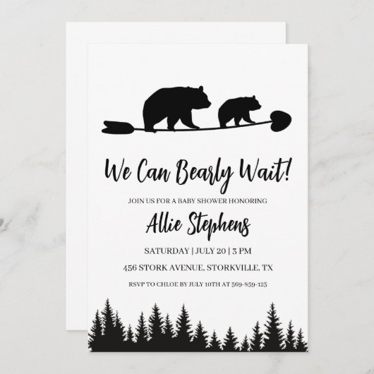 Forest Cub We kunnen bijna niet wachten op uitnodi Kaart (Voorkant / Achterkant)