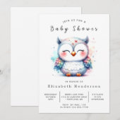 Forest Custom Owl Baby shower Kaart (Voorkant / Achterkant)
