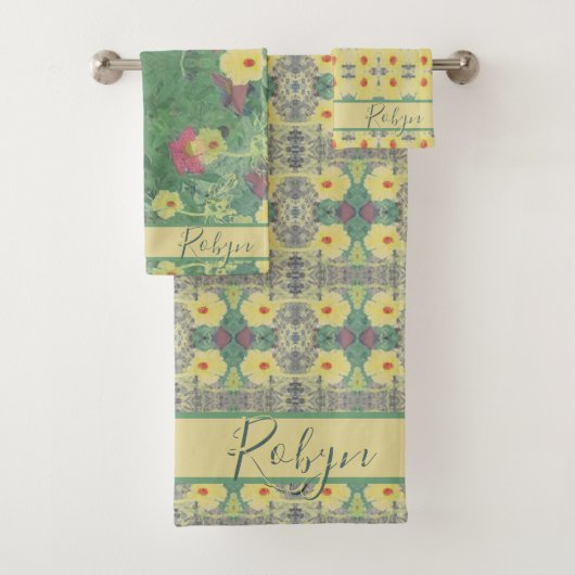 Forest Daisy Floor w/Naam Badhanddoek Set Bad Handdoek (Insitu)