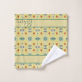 Forest Daisy Floor w/Naam Badhanddoek Set Bad Handdoek (Wasdoekje)