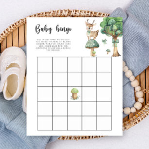 Forest Deer - Baby shower bingo spel