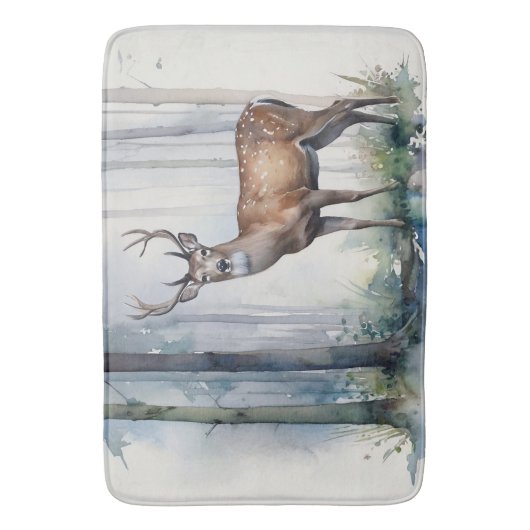 Forest Deer Bath Mat (Voorkant Verticaal)