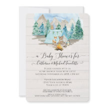 Forest Deer Beer Waterverf Baby shower Uitnodiging