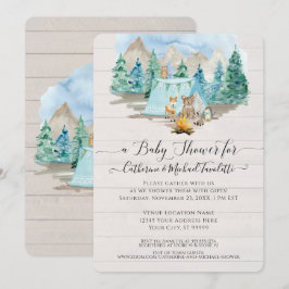 Forest Deer Beer Waterverf Baby shower Uitnodiging