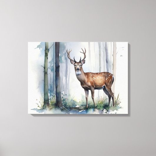 Forest Deer Canvas Art Afdruk (Voorkant)