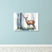 Forest Deer Canvas Art Afdruk (Insitu (Houten vloer))