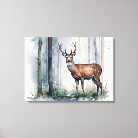 Forest Deer Canvas Art Afdruk (Voorkant)