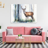 Forest Deer Canvas Art Afdruk (Insitu (Woonkamer))