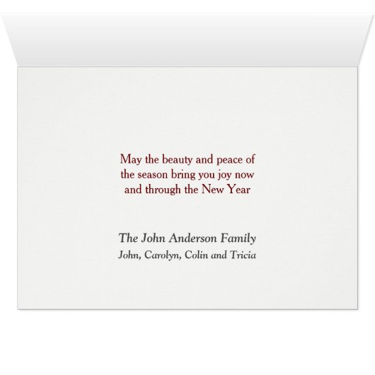 Forest Deer Christmas in Michigan Kaart (Binenzijde Horizontaal (Onderkant))