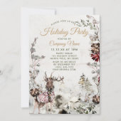Forest Deer Corporate Holiday Kerstfeest Kaart (Voorkant)