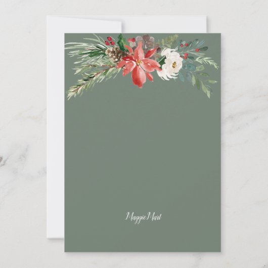 Forest Deer Corporate Holiday Kerstfeest Kaart (Achterkant)