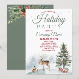 Forest Deer Corporate Holiday Kerstfeest Kaart
