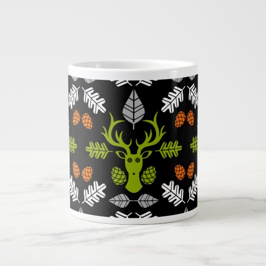 Forest Deer Nature Print Grote Koffiekop (Voorkant)