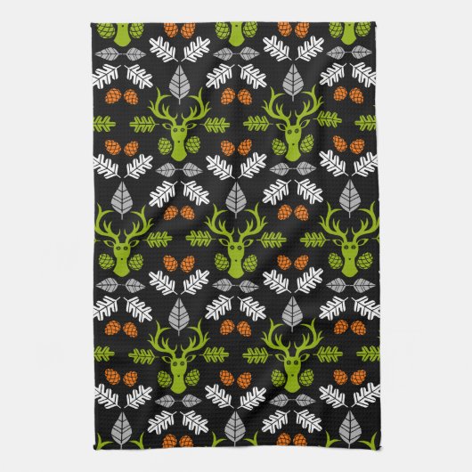 Forest Deer Nature Print Theedoek (Verticaal)