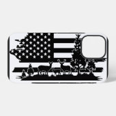 *~* Forest Deer Pines Modern American Flag AP27 iPhone Hoesje (Achterkant horizontaal)