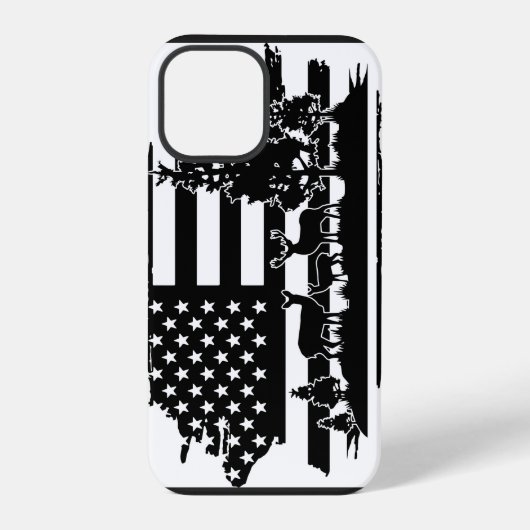 *~* Forest Deer Pines Modern American Flag AP27 iPhone Hoesje (Achterkant)