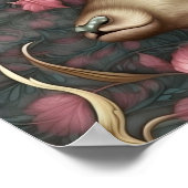 Forest Deer Pink Verborgen Dier | Duurmuurafdrukke Poster (Hoek)