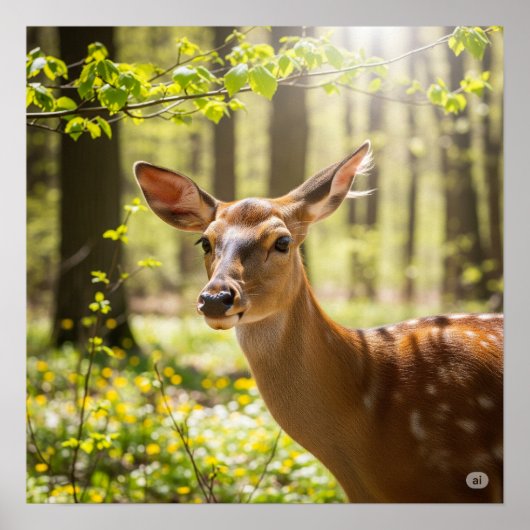Forest Deer Poster (Voorkant)