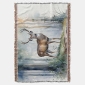Forest Deer Throw Blanket Deken (Voorkant Verticaal)