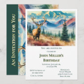 Forest Deer verjaardagsfeestje voor hem Kaart (Voorkant / Achterkant)