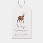 Forest Deer Wedding Thank You Cadeaulabel (Voorkant)