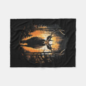 Forest Deer Wildlife Animal Illustratie 1 Fleece Deken (Voorkant (Horizontaal))