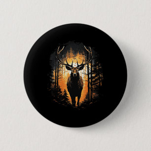 Forest Deer Wildlife Animal Illustratie 1 Ronde Button 5,7 Cm