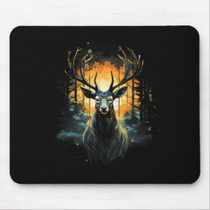 Forest Deer Wildlife Dierenillustratie Muismat