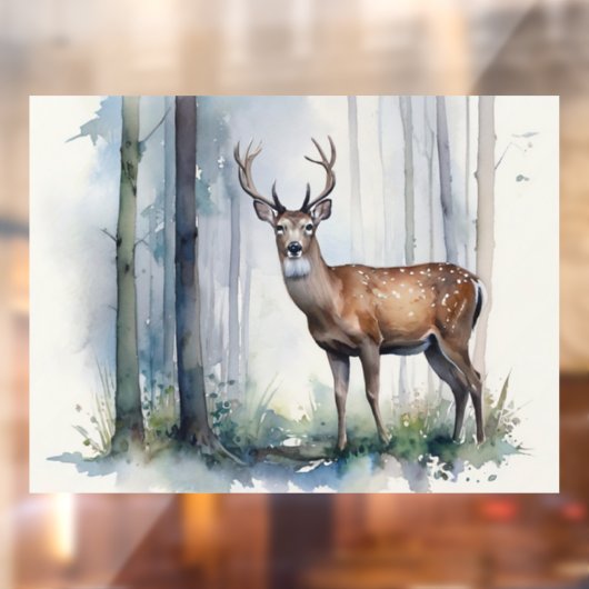 Forest Deer Window Cling Raamsticker (Vel 2)