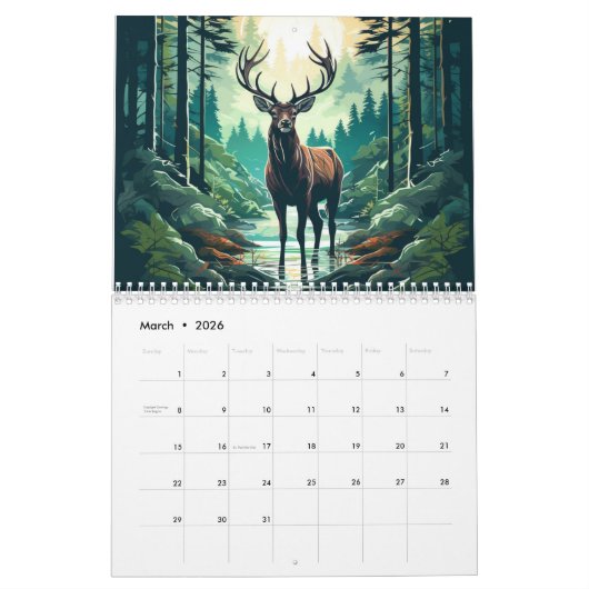 Forest Deers 2026 Kalender (Mar 2026)