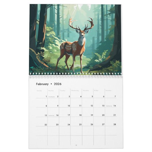 Forest Deers 2026 Kalender (Feb 2026)