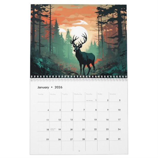 Forest Deers 2026 Kalender (Jan 2026)
