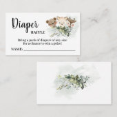 Forest Diaper Raffle Ticket Baby shower Kaart (Voorkant / Achterkant)