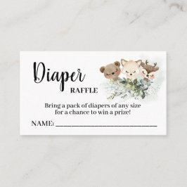 Forest Diaper Raffle Ticket Baby shower Kaart