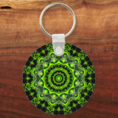 Forest Dome Mandala, Abstracte groene Bossen Sleutelhanger (Voorkant)