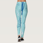 Forest Doodles: Creatief naadloos patroon Leggings (Achterkant)