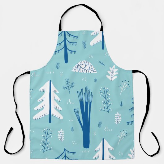 Forest Doodles: Creatief naadloos patroon Schort (Voorkant)