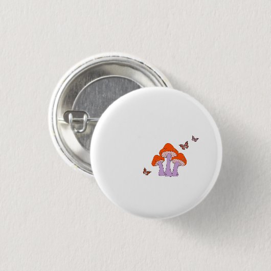 Forest Dreams – Artistic Mushroom Graphic Tee Ronde Button 3,2 Cm (Voorkant /achterkant)