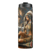 Forest Dweller, Wolf Pack, Sunset. Thermosbeker (Voorkant)