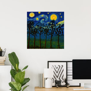 Forest Echoes of Infinity – Een boslandschap Poster