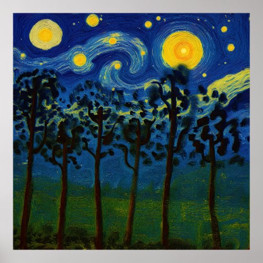 Forest Echoes of Infinity – Een boslandschap Poster (Voorkant)