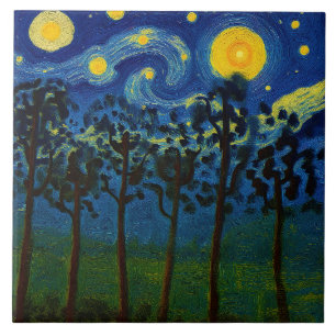 Forest Echoes of Infinity – Een boslandschap Tegeltje