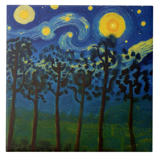 Forest Echoes of Infinity – Een boslandschap Tegeltje (Voorkant)