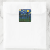 Forest Echoes of Infinity – Een boslandschap Vierkante Sticker (Tas)