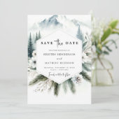 Forest Editable Mountain Wedding Save The Date (Staand voorkant)