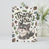 Forest Editable Wolf Bedankkaart (Staand voorkant)