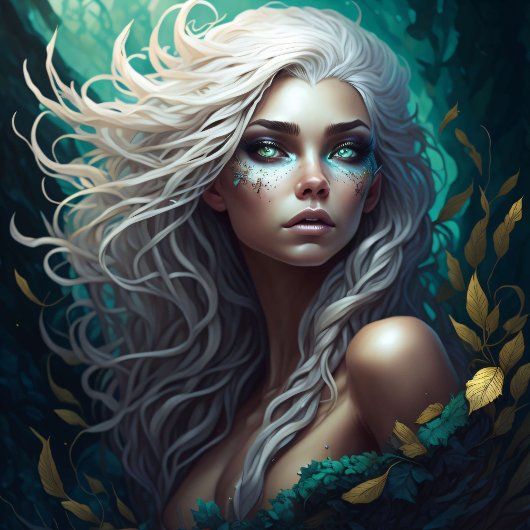 Forest Elegant Leaf Woman paper Tissuepapier