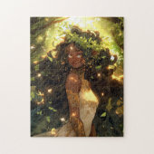 Forest Elf Afro-Amerikaanse Black Fantasy Art Legpuzzel (Verticaal)