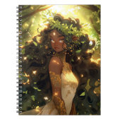 Forest Elf Afro-Amerikaanse Black Fantasy Art Notitieboek (Voorkant)