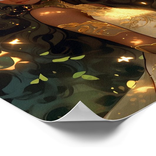 Forest Elf Afro-Amerikaanse Black Fantasy Art Poster (Hoek)